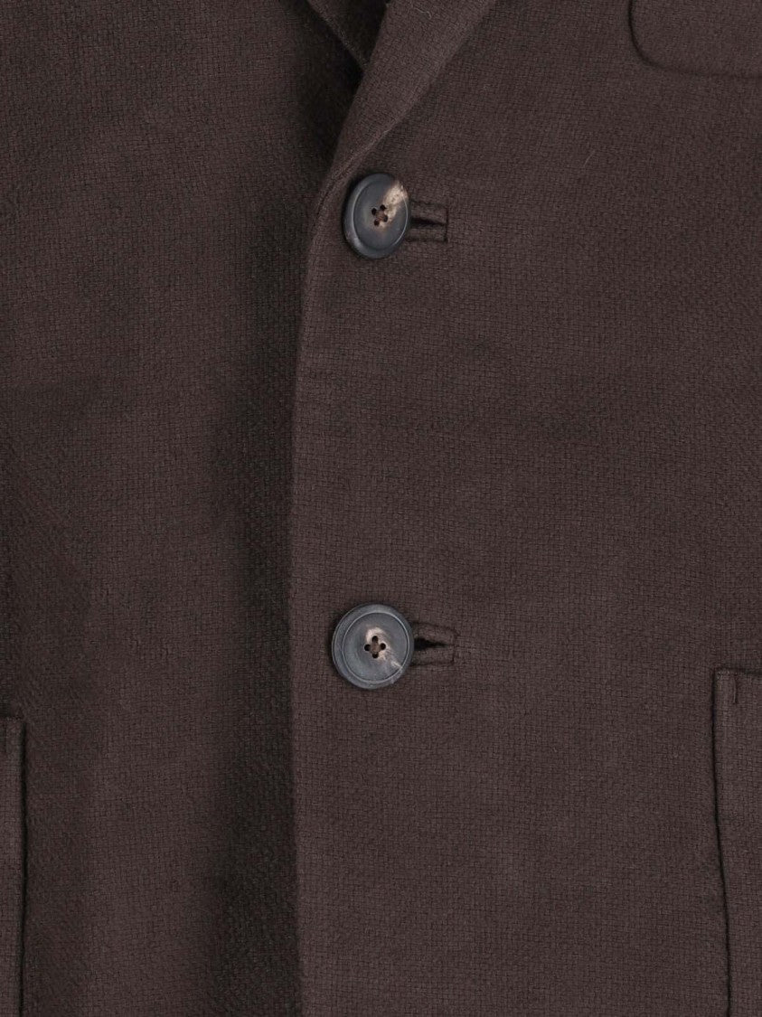Our Legacy Linen Single Breasted Blazer, Brown, Notch Lapel
