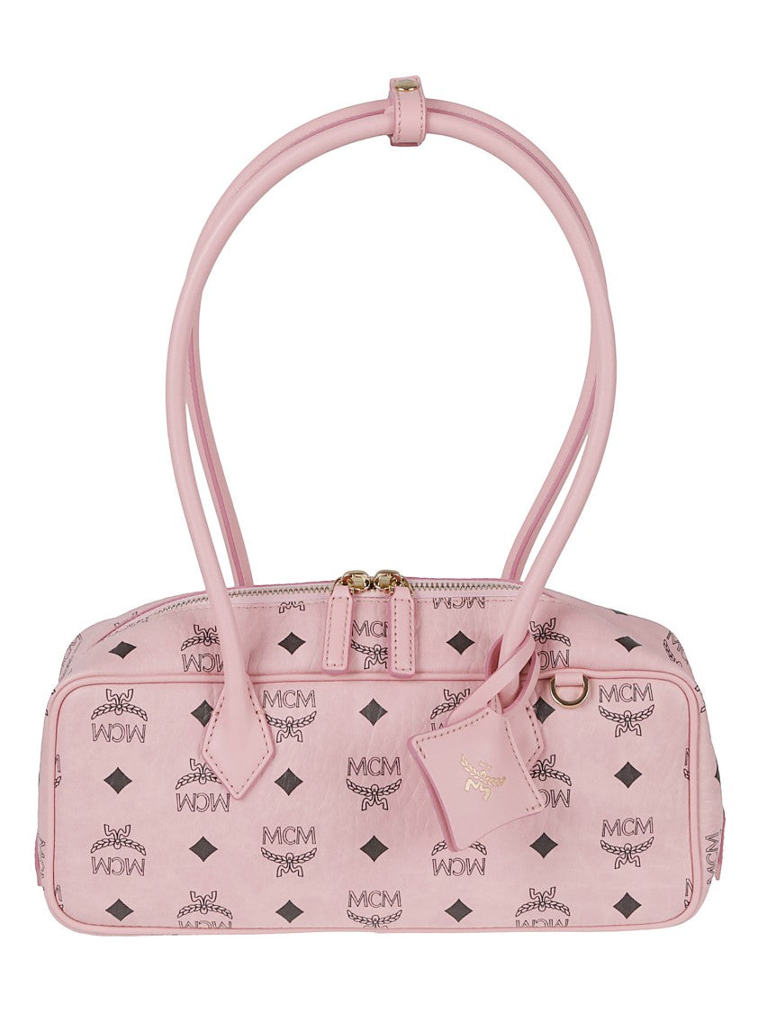 Mcm Black Leather Double-Zip Mini Bag