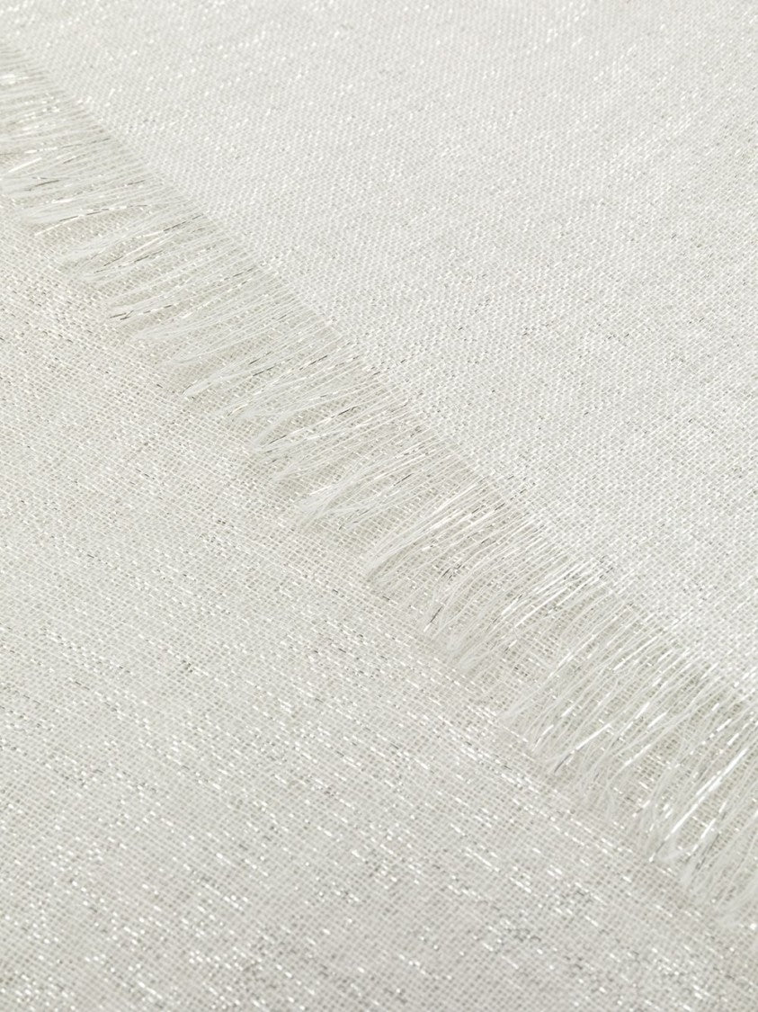 Brunello Cucinelli Metallic Frayed Silk-Cashmere Blend Scarf