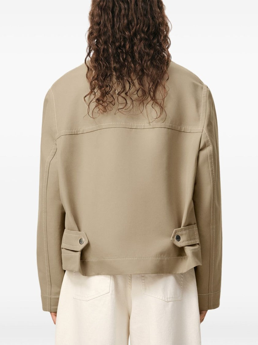 Ami Paris Beige Flap Pocket Zip Front Jacket