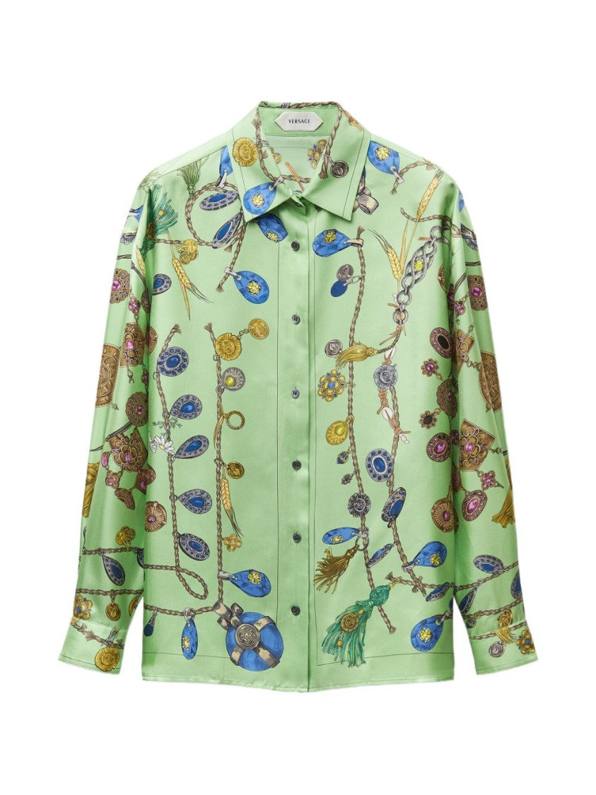 Versace Silk-Twill Broken Jewels Shirt