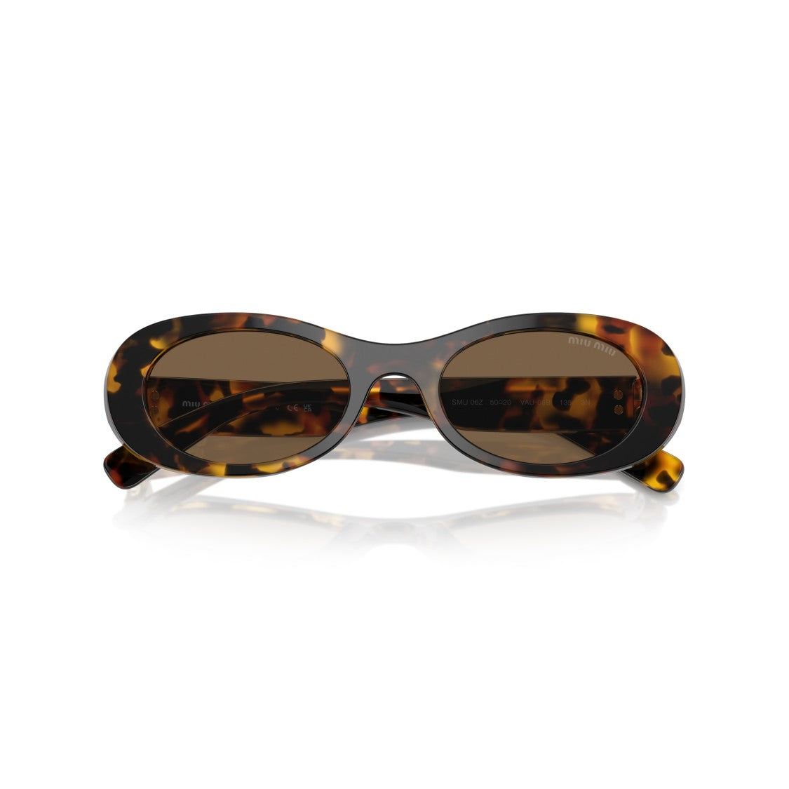 Miu Miu Tortoiseshell Oval Sunglasses With Gold-Tone Detail