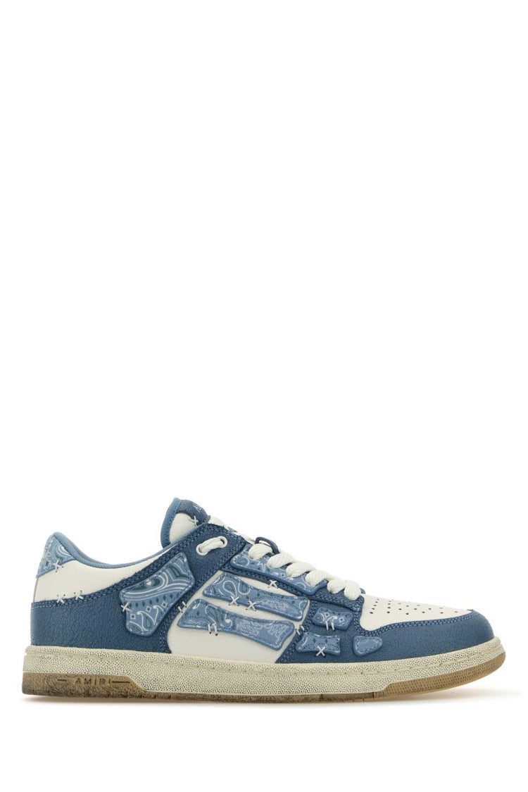 Amiri Tow-Tone Leather Bandana Skel Sneakers