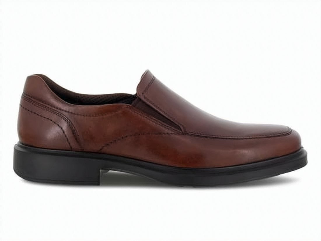 Ecco Brown Polished Leather Loafers