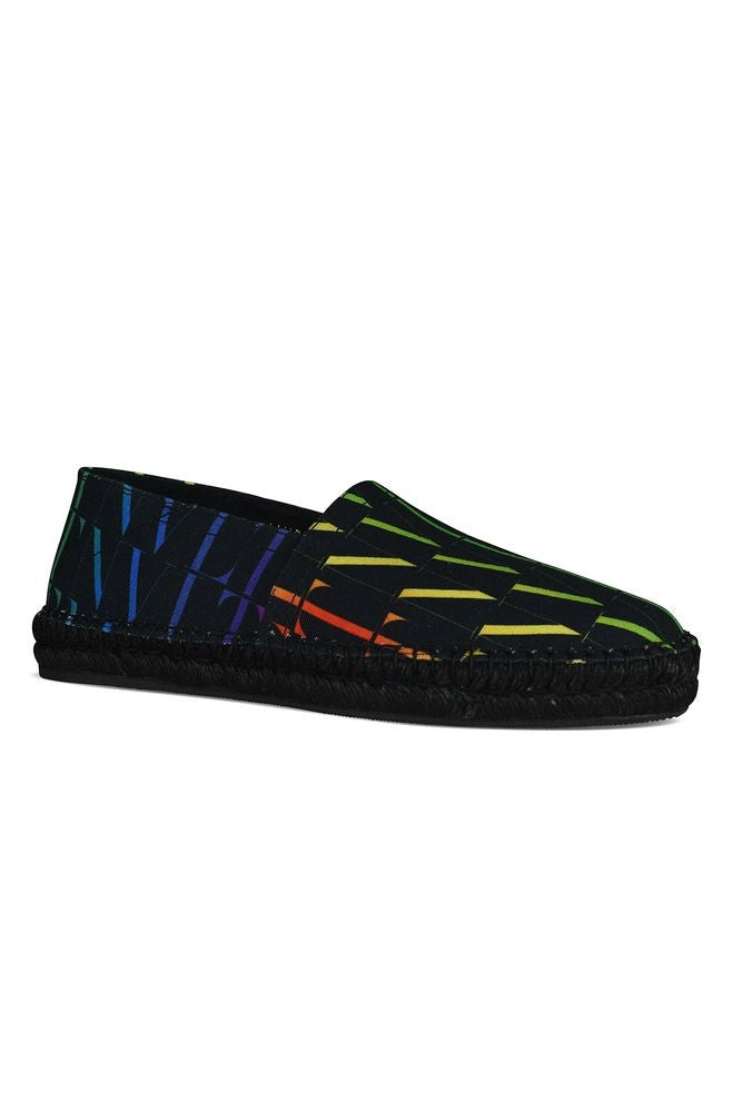 Valentino Garavani Multicolored Logo Print Espadrilles With Foldable Counter