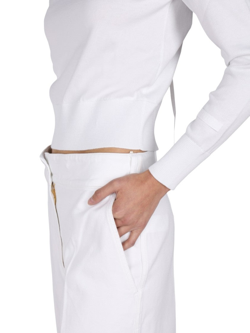 Patou Ribbed Jersey Top With Open Back