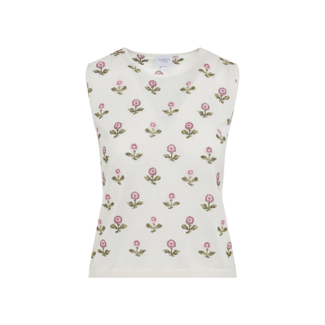 Giambattista Valli Fitted Floral-Patterned Cashmere-Silk Top