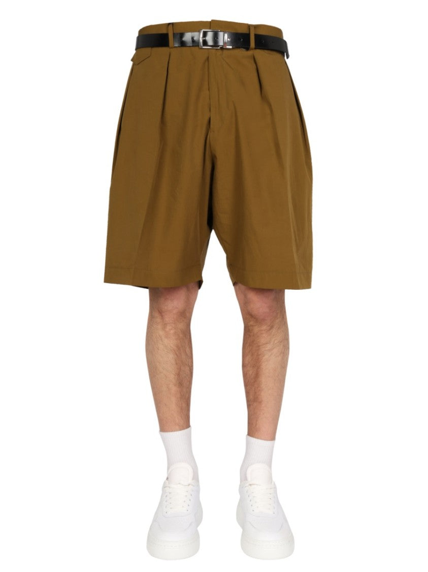 Paul Smith Mid-Length Bermuda Shorts With Pleated Front