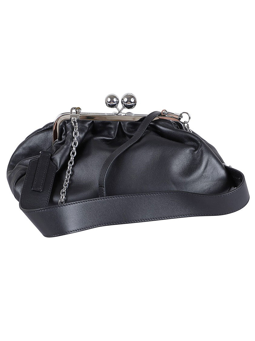 Max Mara Gathered Leather Clutch With Distinctive Clasp