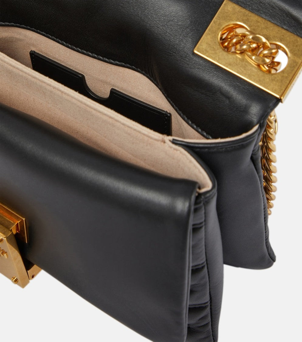 Balmain 1945 Soft Quilted Leather Shoulder Bag