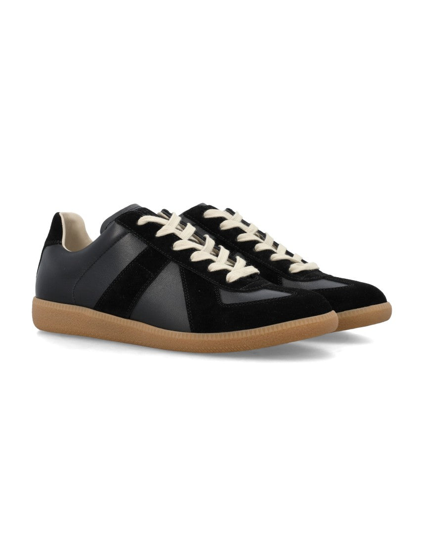 Maison Margiela Replica Low-Profile Black Leather Sneakers