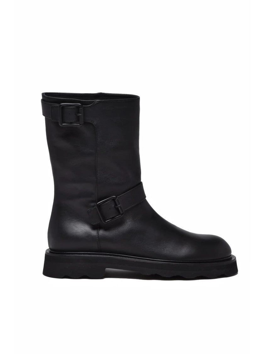 Pomme D'or Black Leather Platform Boots