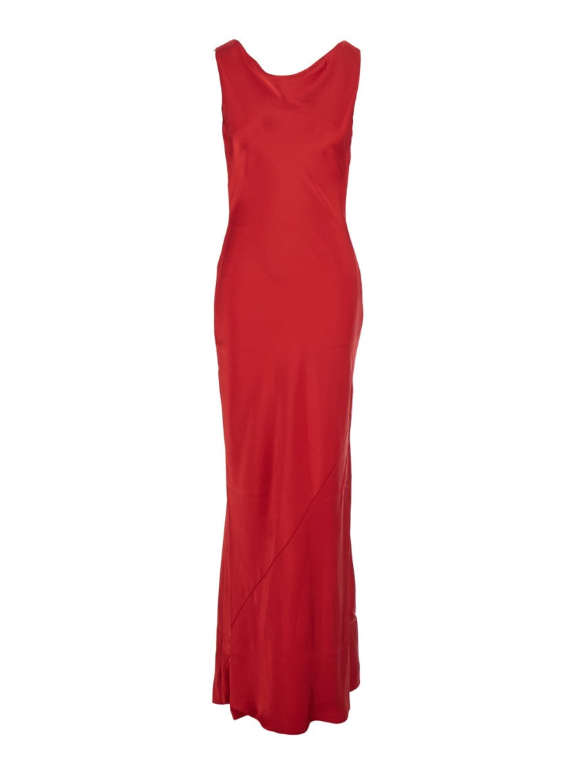 Norma Kamali Sleeveless Low Back Drape Gown