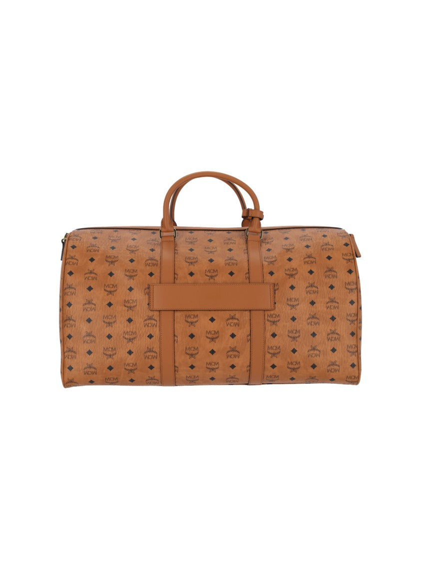 Mcm Weekender Bag In Brown Visetos Canvas