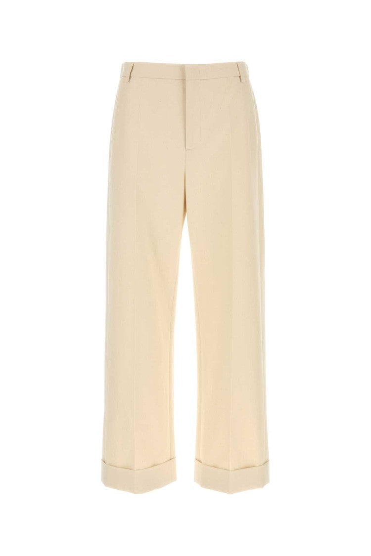 Valentino Garavani Melange Ivory Cotton Pant