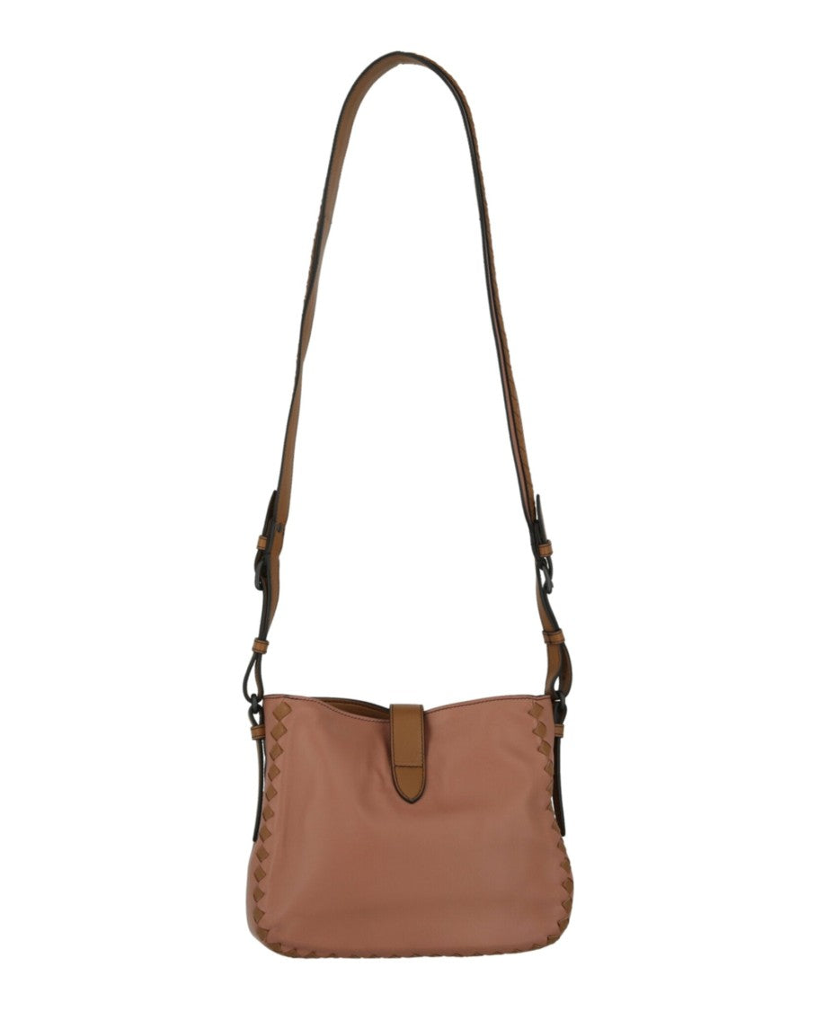 Bottega Veneta Two-Tone Lambskin Woven Shoulder Bag