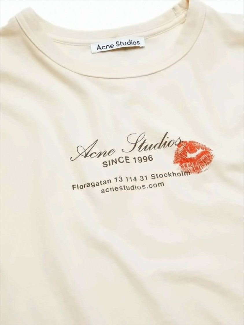 Acne Studios Cropped Short-Sleeve Cotton T-Shirt With Playful Prints