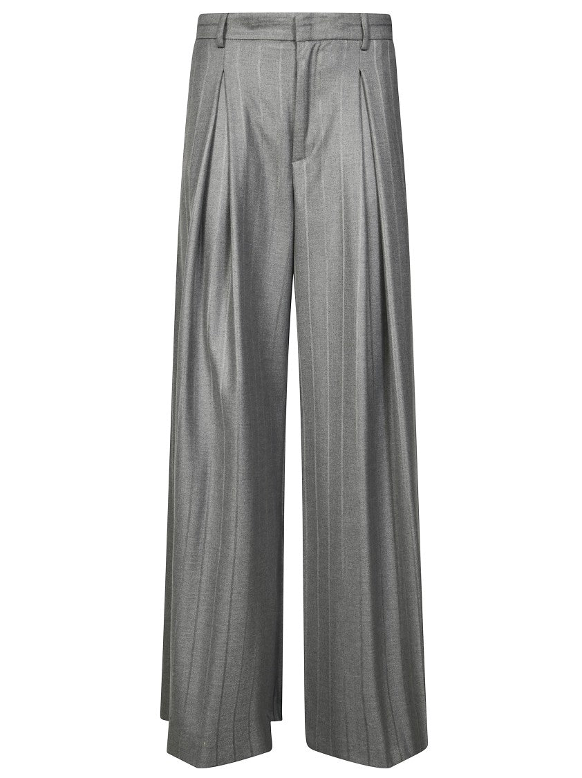 The Andamane Wide-Leg Palazzo Pants With Vertical Pinstripes