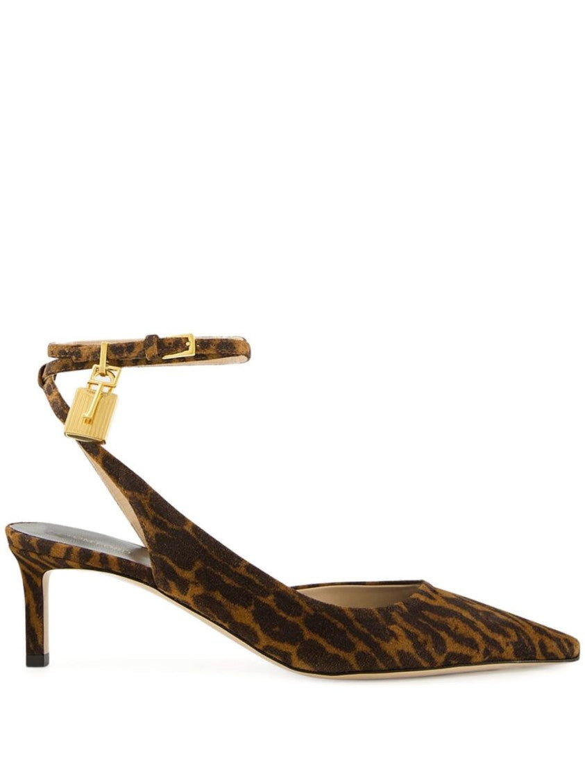 Tom Ford Pointed Toe Slingback Pumps In Ocelot-Printed Suede