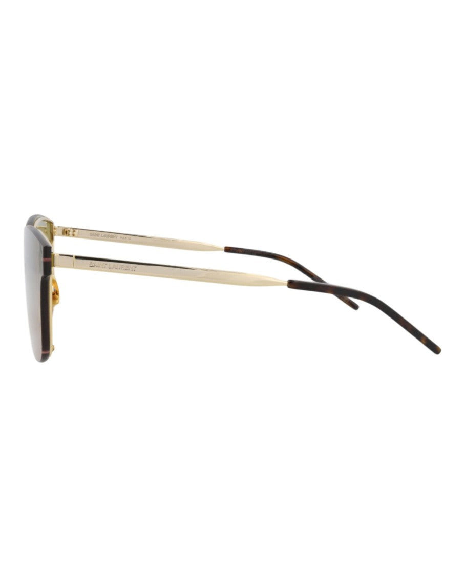Saint Laurent Shield-Frame Metal Sunglasses