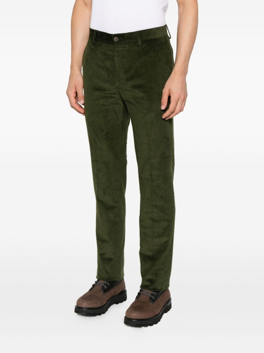 Etro Dark Green Corduroy Tailored Pants