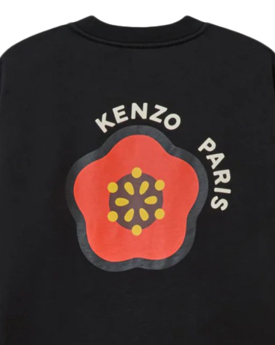 Kenzo Long-Sleeve Black T-Shirt With Floral Emblem
