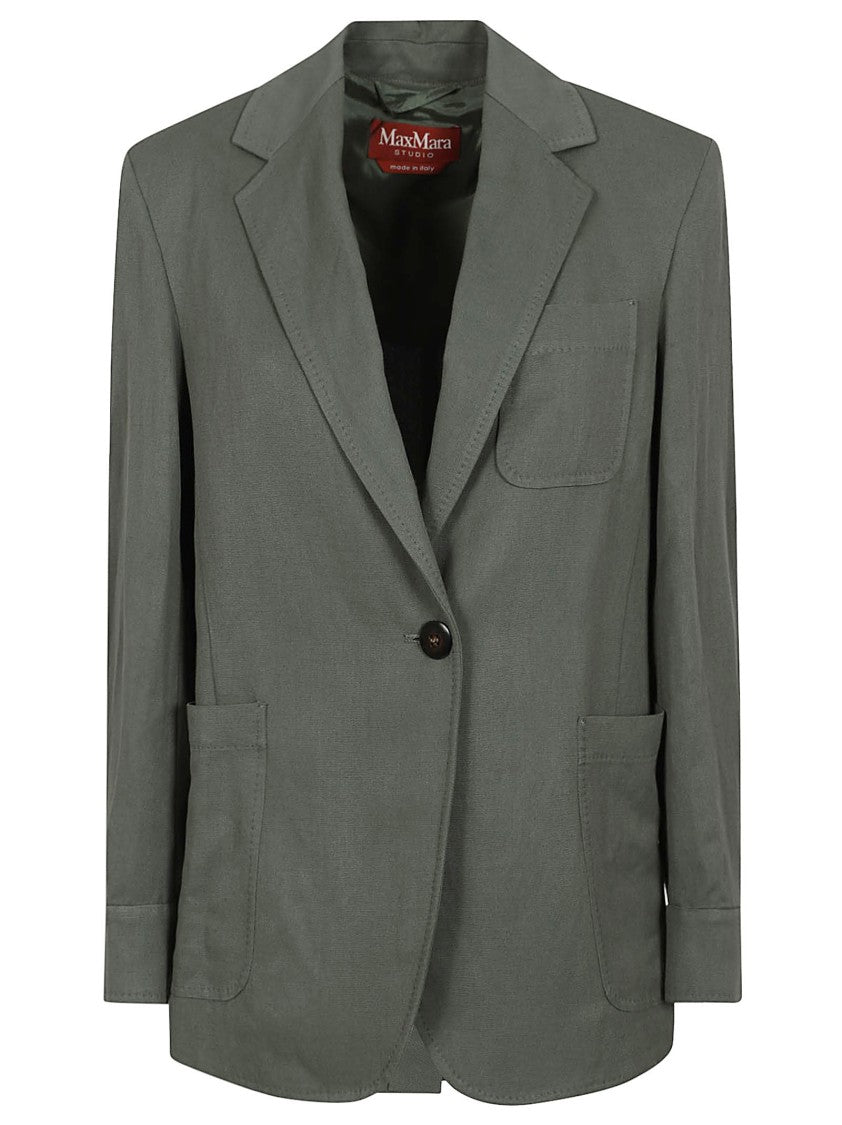 Max Mara Relaxed Fit Jacket With Classic Notched Lapel And Textured Fabric