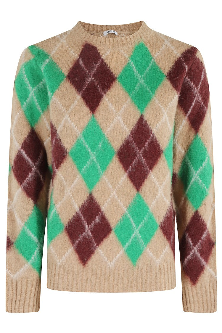 Aspesi Rhombus Pattern Sweater With Round Neckline