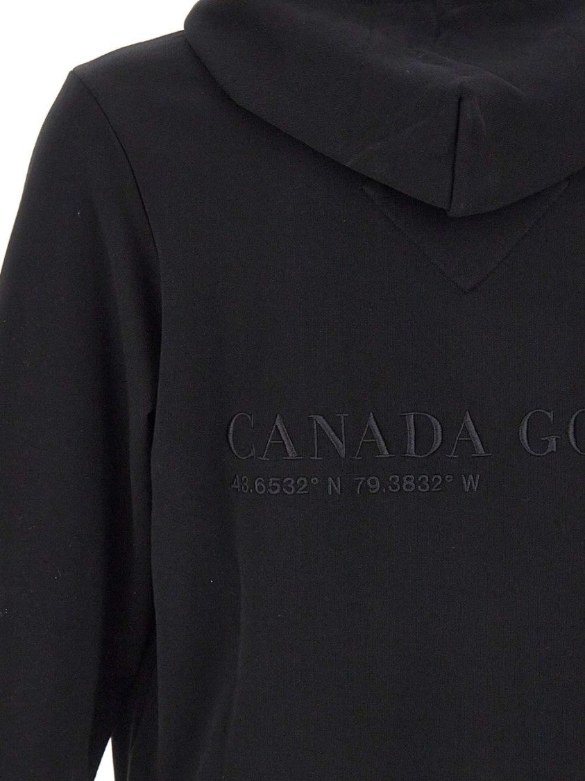 Canada Goose Cropped Black Hoodie With Front Pocket