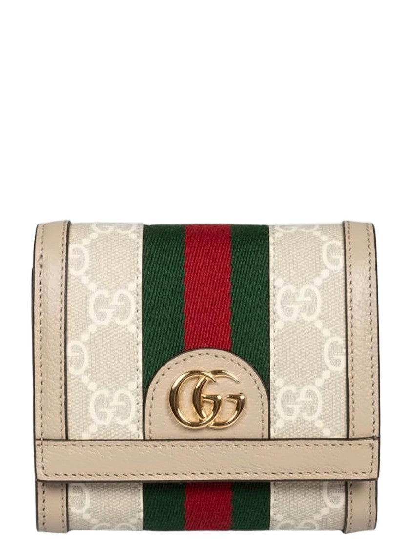 Gucci Beige Canvas Wallet With Monogram Design