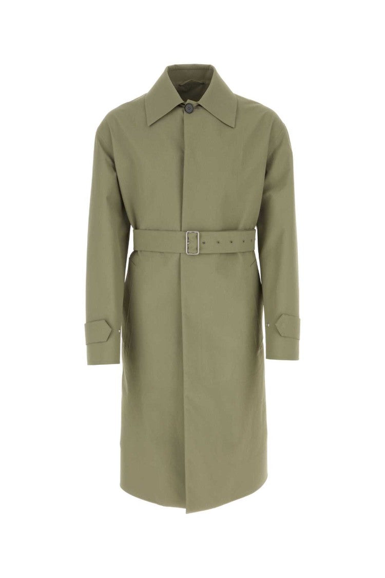 Jil Sander Army Green Cotton Trench Coat