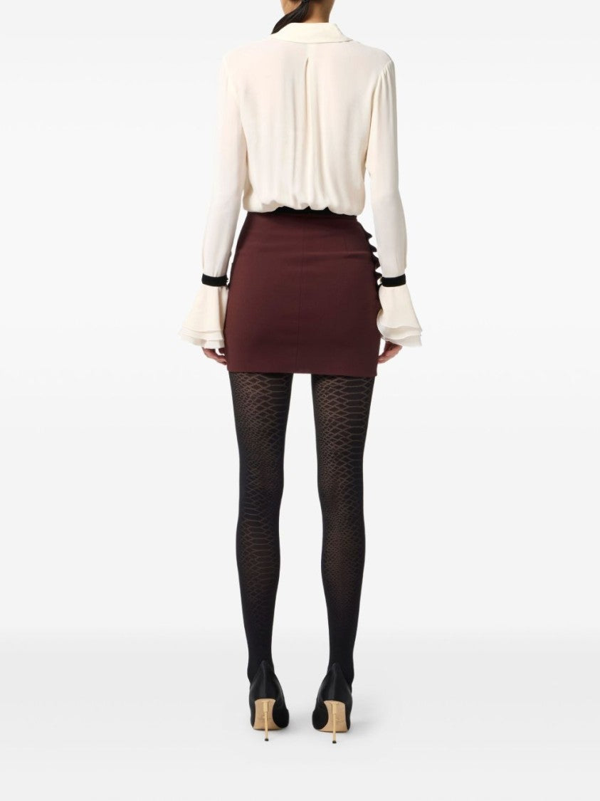 Elisabetta Franchi Camisole Shirt With Layered Ruffle Cuffs