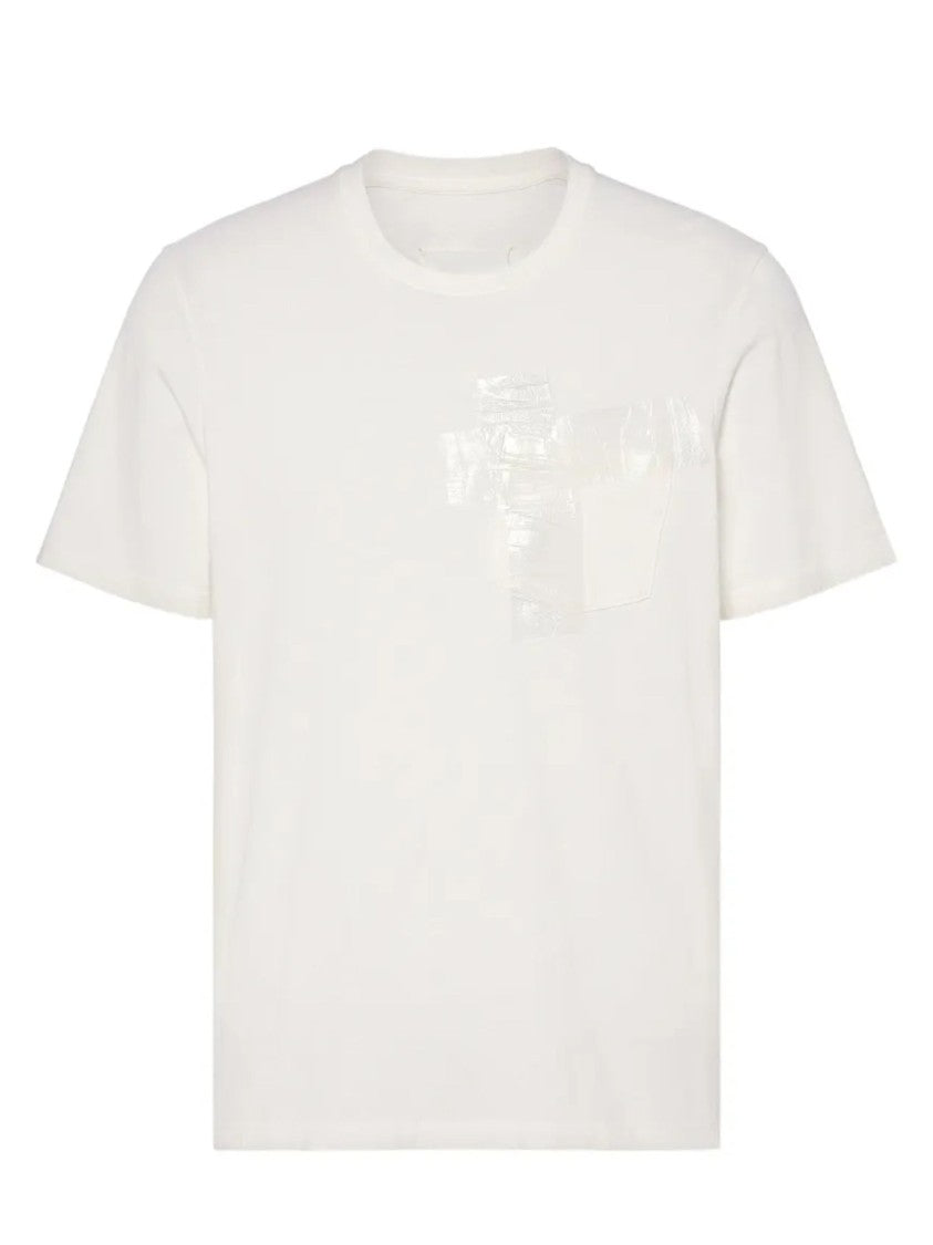 Maison Margiela White Sheer Tape Detail Cotton T-Shirt