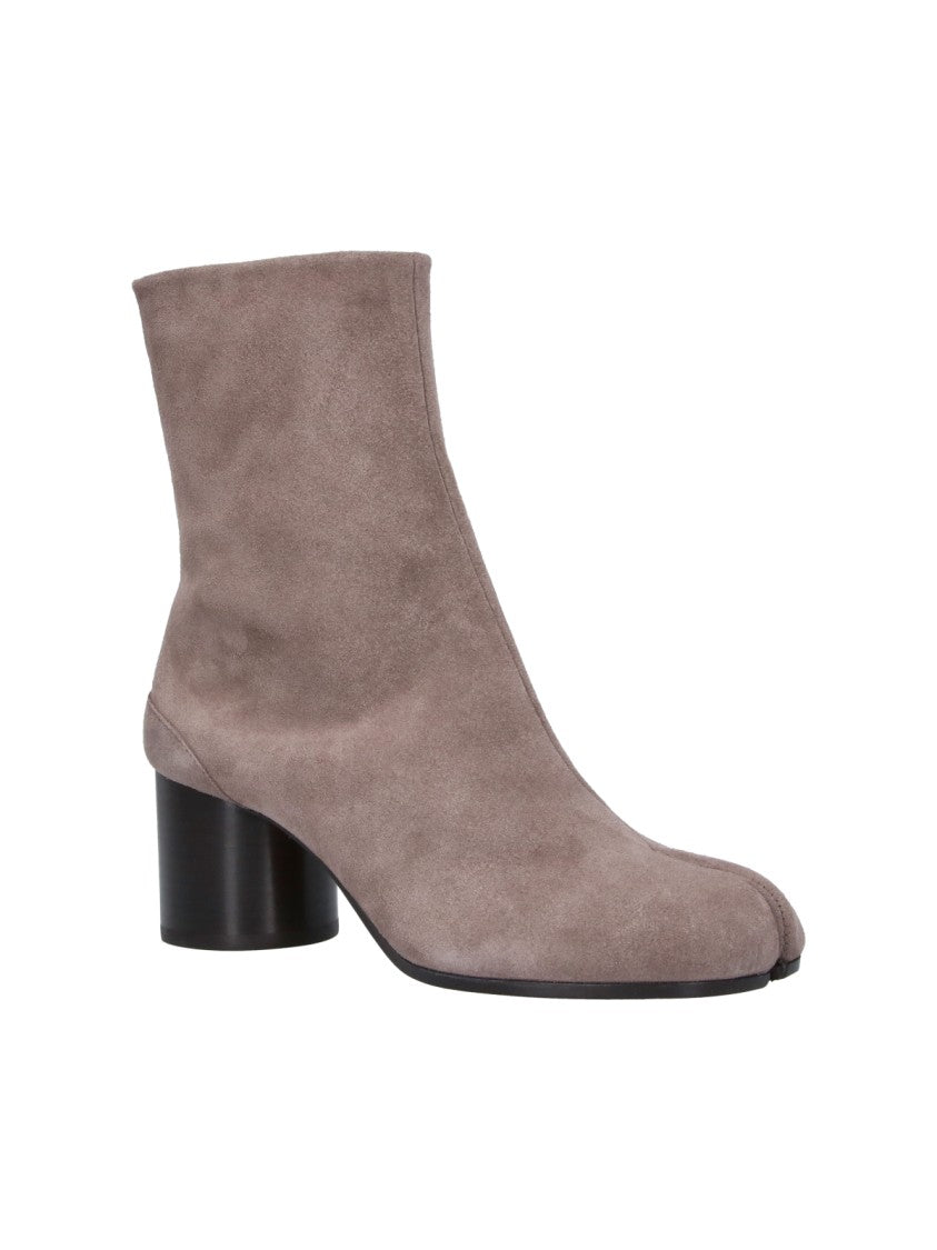 Maison Margiela Taupe Tabi Split-Toe Suede Ankle Boots