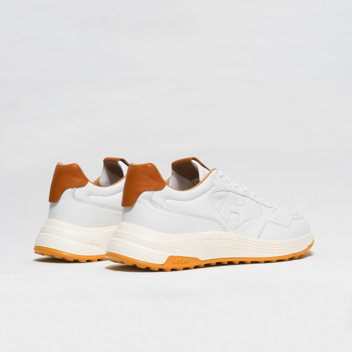 Hogan White Nappa Leather Hyperlight Sneakers