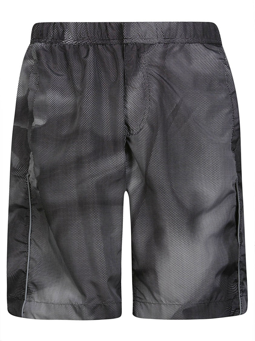 44 Label Group Crinkled Texture Bermuda Shorts With Elastic Waistband