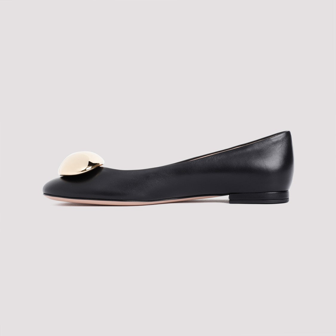 Gianvito Rossi Black Nappa Leather Ballerina