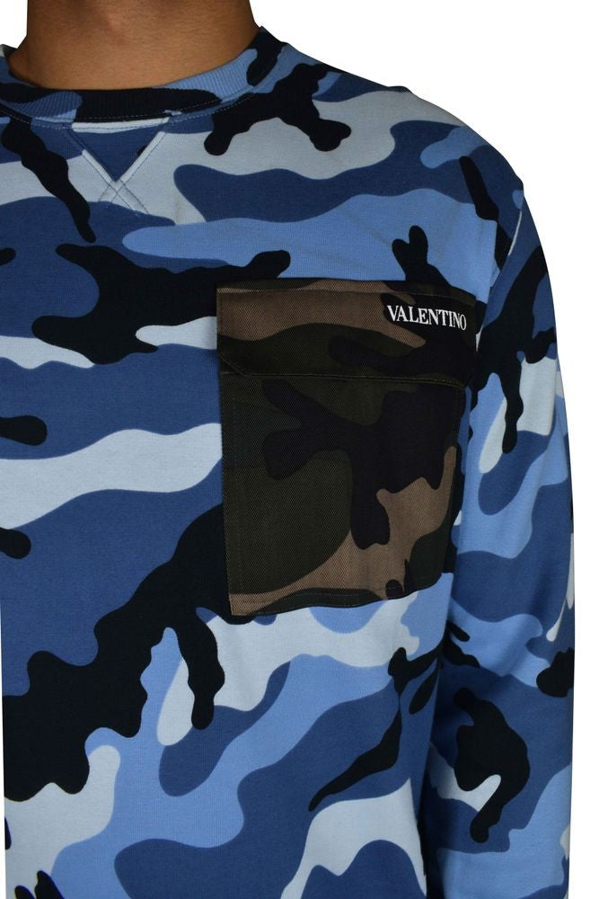 Valentino Garavani Camouflage Patterned Long Sleeve Sweater