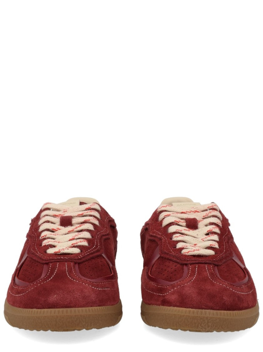 Alohas Burgundy Suede Perforated Retro Sneakers