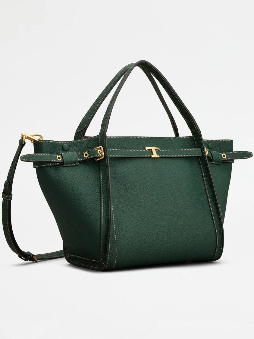 Tod's Green Textured Leather Handbag