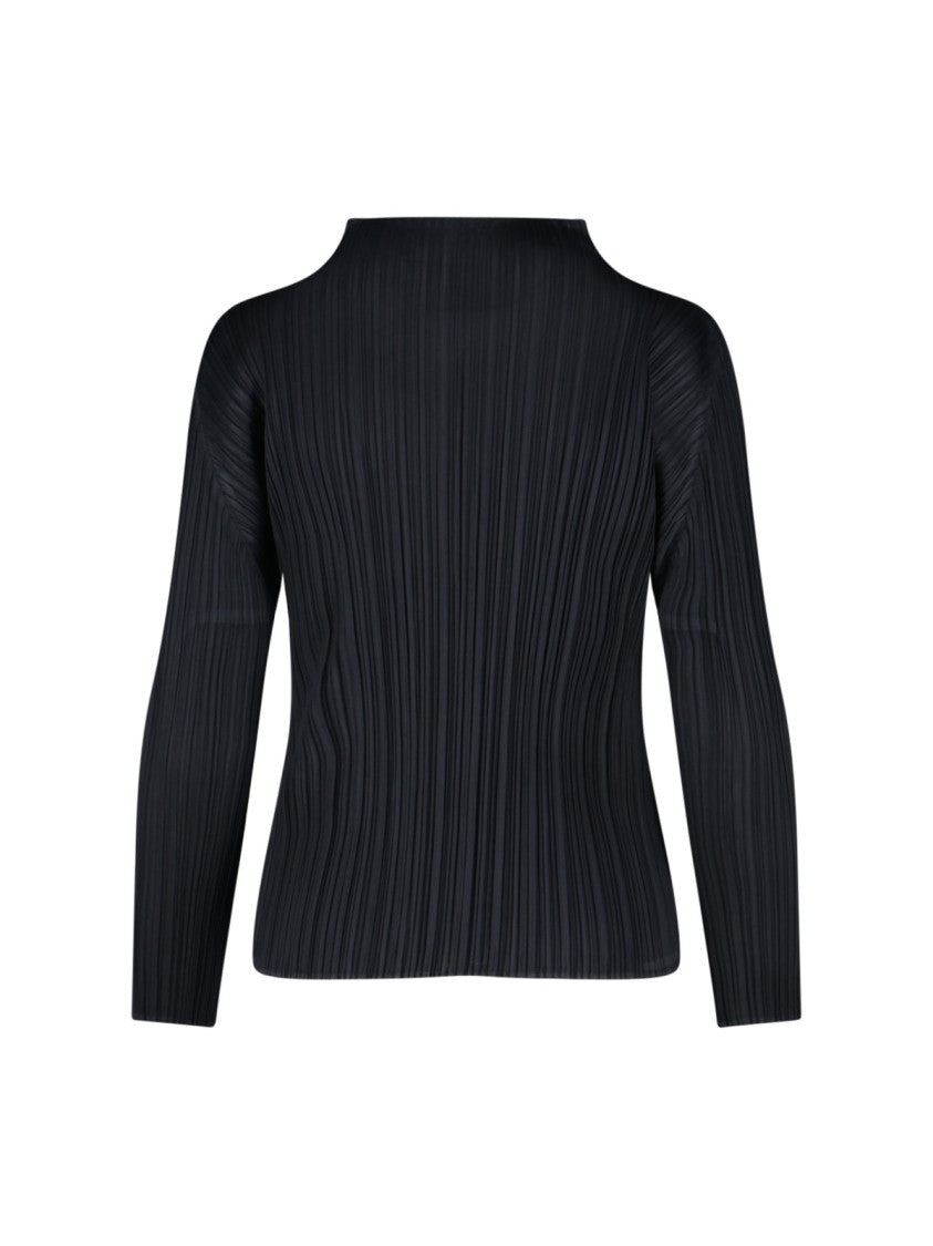 Pleats Please Timeless Black Sweater With Classic Design