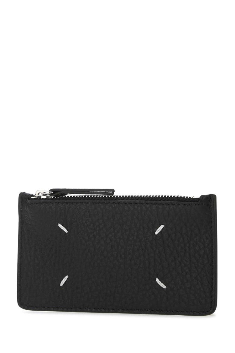 Maison Margiela Textured Zip Wallet With Distinctive Stitching Details