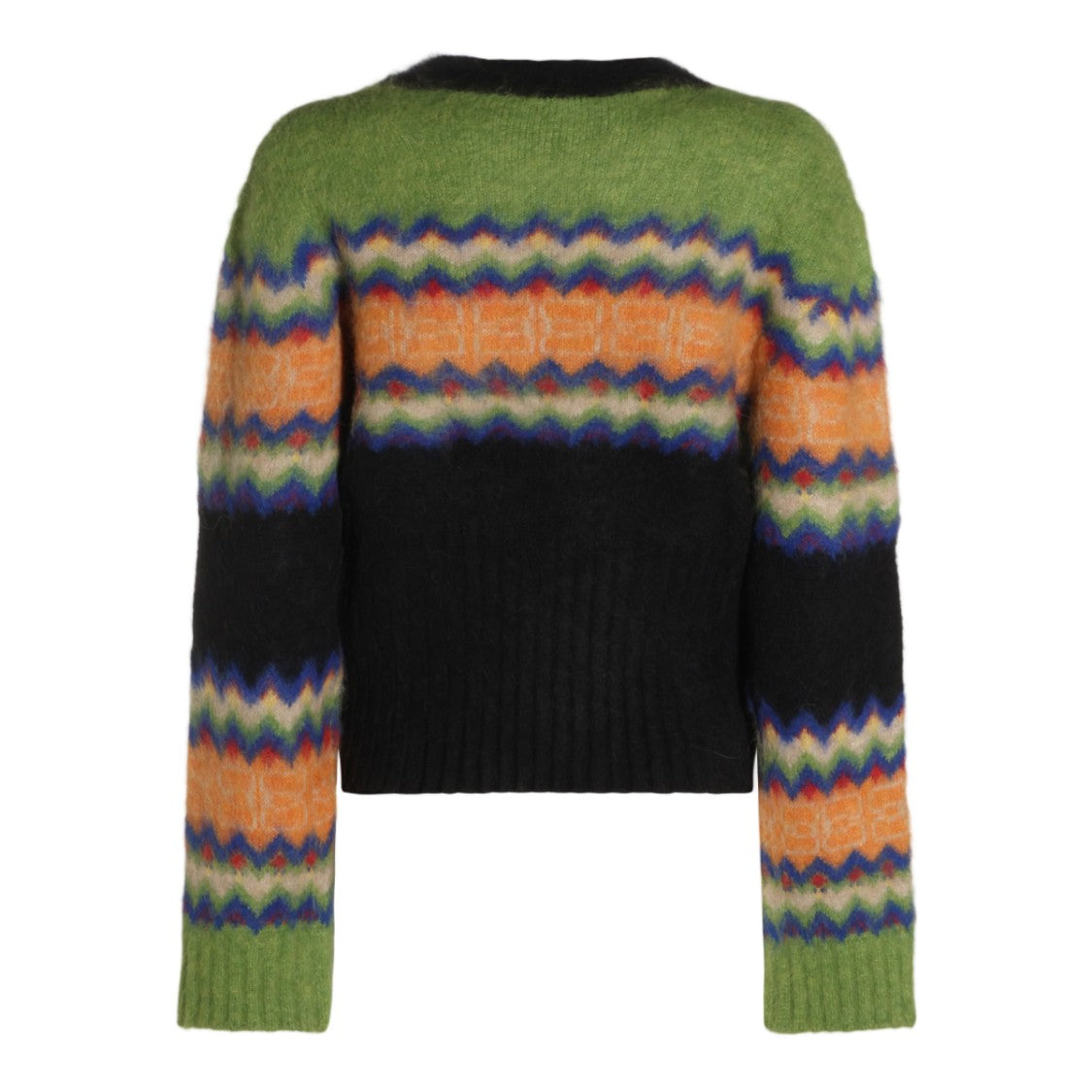 Ganni Vibrant Zigzag Fuzzy Knit Sweater