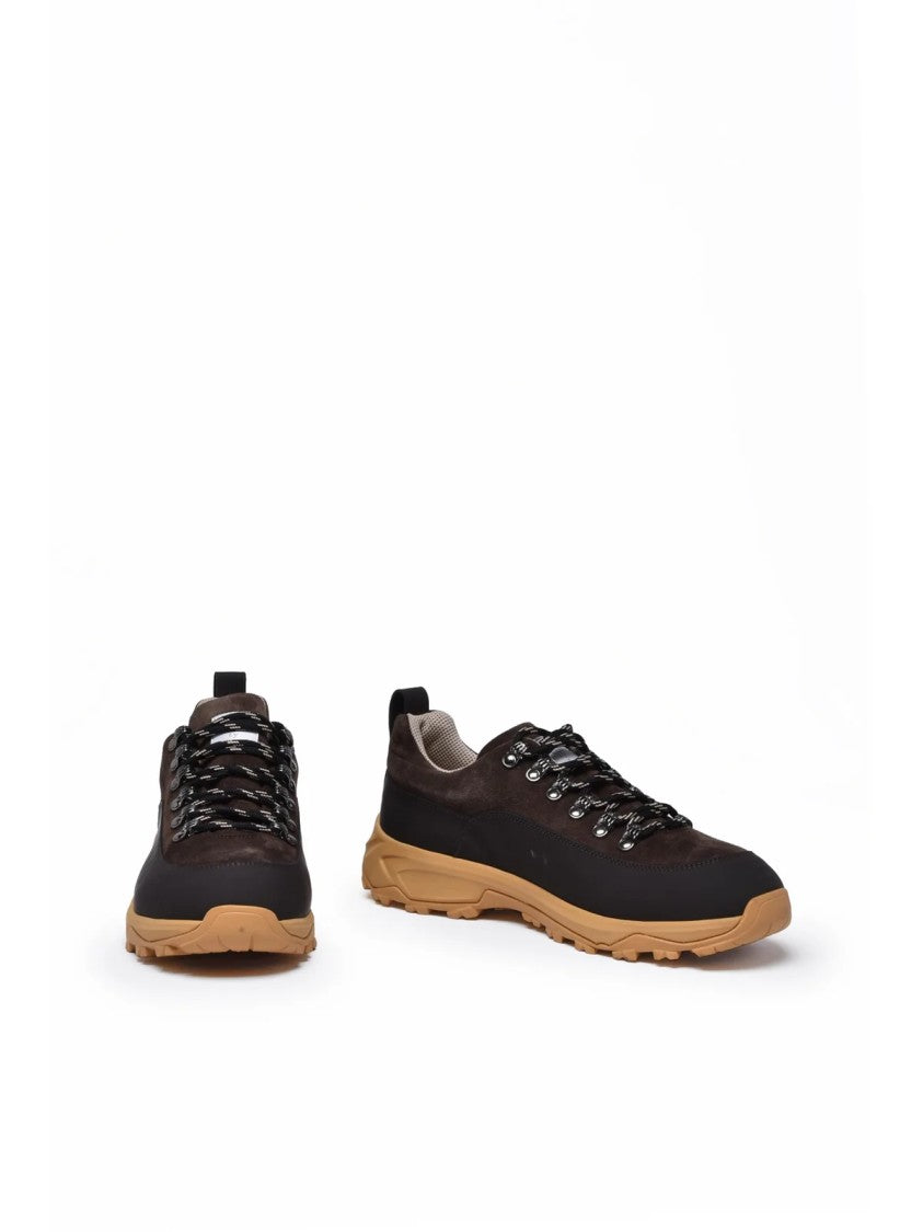 Eleventy Brown Suede Vibram Sole Lace-Up Boots