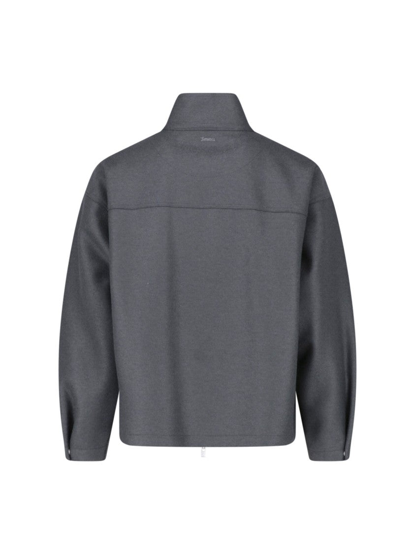 Laminar Zip-Front Grey Virgin Wool Laminar Jacket