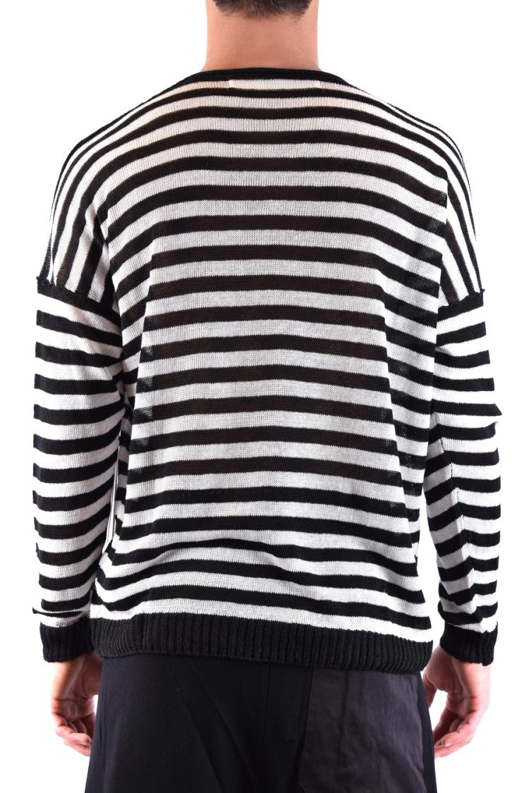 Isabel Benenato Horizontal Stripe Linen Knitwear With Relaxed Fit