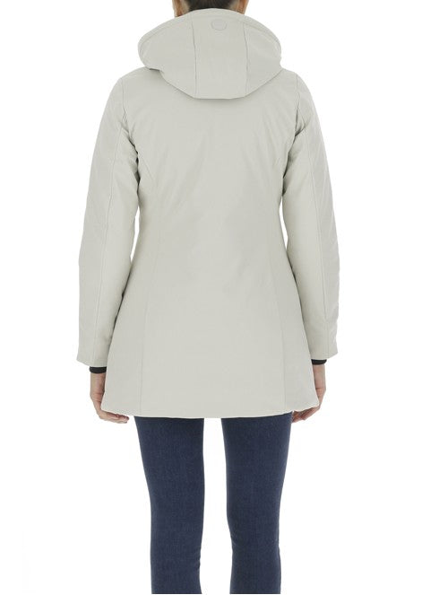 Save The Duck Beige Short Jacket With Double-Layer Fabric