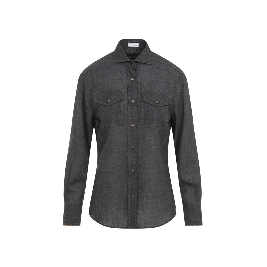 Brunello Cucinelli Dark Grey Virgin Wool Shirt