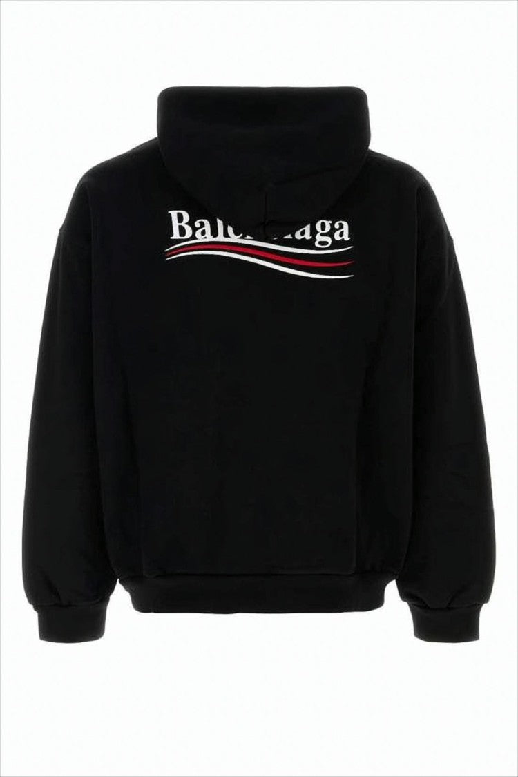 Balenciaga Relaxed Fit Cotton Hoodie With Graphic Detail