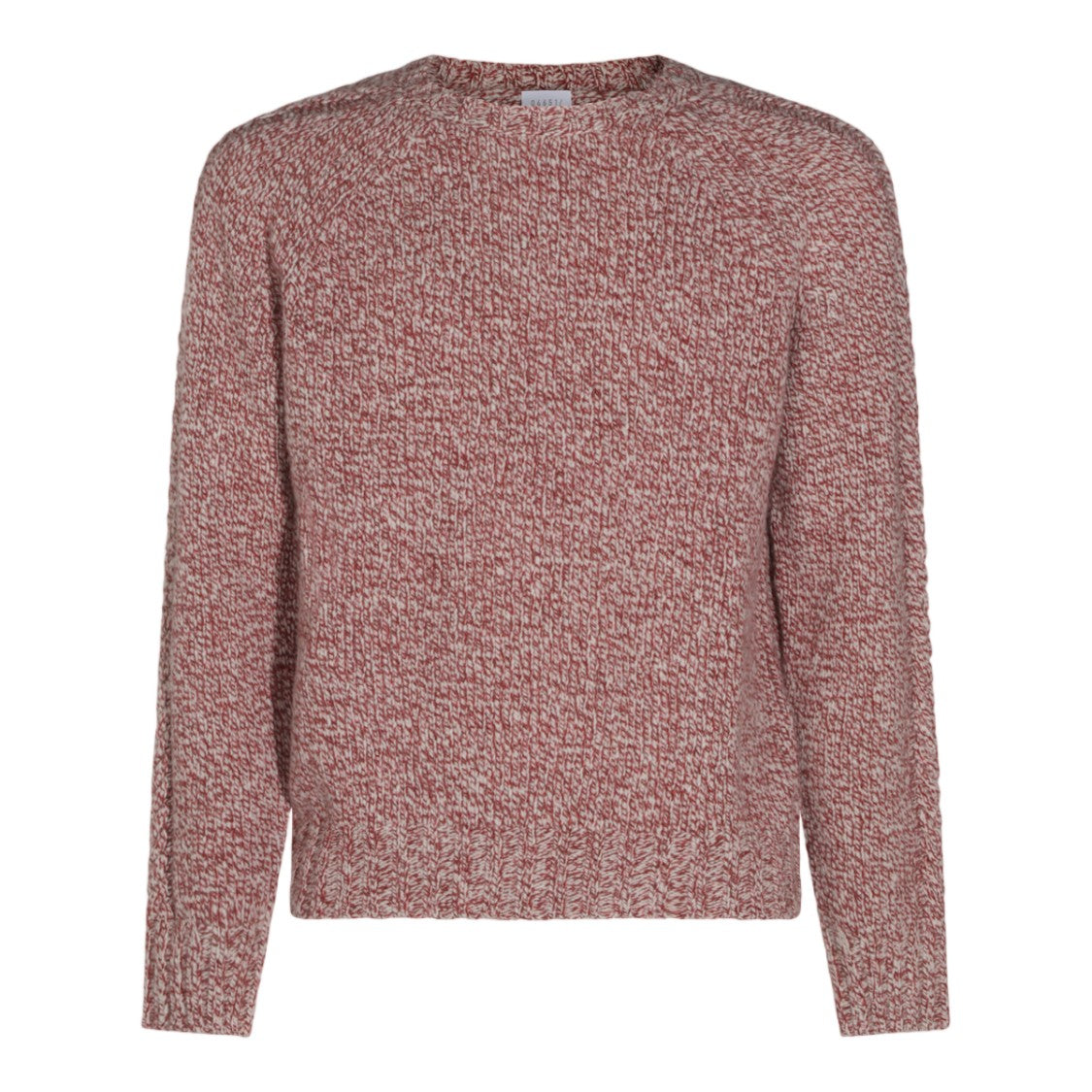 04651/A Trip In A Bag Textured Knit Sweater With Marled Red And White Yarn